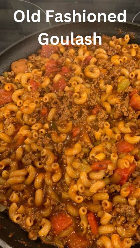 Old Fashioned Goulash recipe is the one I grew up with. You cook everything on the stovetop and then bake until all the flavors come together and it gets bubbly and hot. It goes by a million different names, but in Minnesota, this is what we called it. This recipe is completely different from the rest of the world. It is a hearty beefy macaroni dish with lots of tomatoes. Depending on the part of the United States that you grew up in this also goes by the name Chop Suey or Slumgullion. Slumgullion Recipe Irish, Golosh Recipe Easy Simple, Goulash Recipes Stove Top, Hot Dish Recipes Minnesota, Stovetop Goulash, Old Fashion Goulash, Golosh Recipe, Gulosh Recipe, Mexican Goulash