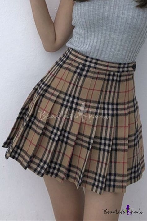 Trending Summer Prints…. | The Thrill of the hunt Check Skirt Outfit Summer, Vintage Skirt Outfit, Skirt Outfit Summer, High Waist Skirts, Checked Skirt, Cute Mini Skirt, Dressy Casual Outfits, Check Skirt, Summer Hot