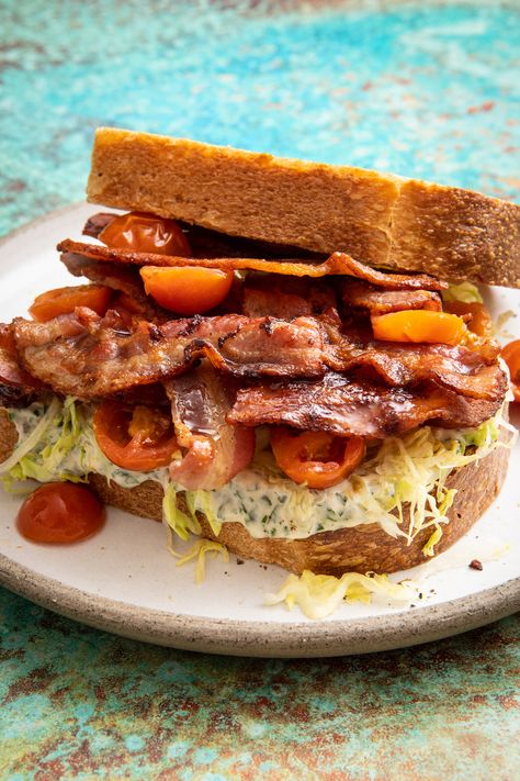 Ultimate Blt Sandwich, Confit Tomatoes, Ultimate Blt, Blt Sandwich Recipes, Sandwich Inspiration, Classic Blt Sandwich, Homemade Sloppy Joe Recipe, Bacon Roll, British Recipes