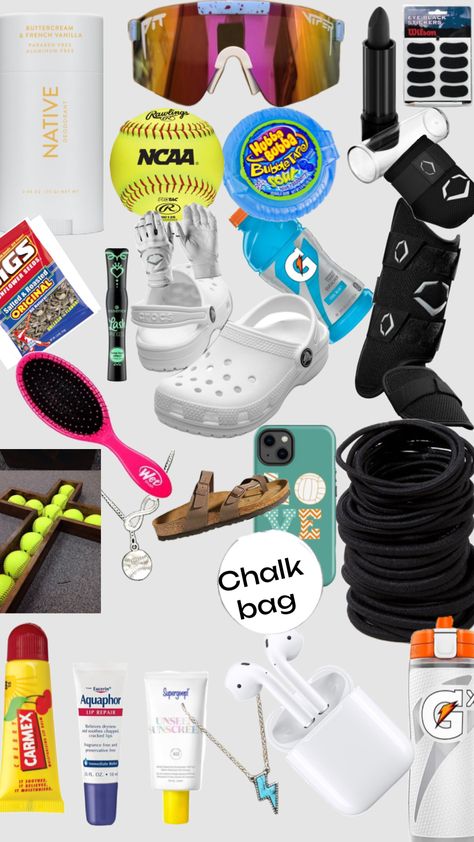 Thing u need for softball Things You Need For Softball, What To Pack For Softball Tournament, Summer Softball Must Haves, Softball Must Haves, Softball Wishlist, What To Put In Your Softball Bag, What To Keep In Your Softball Bag, Softball Essentials, Softball Things