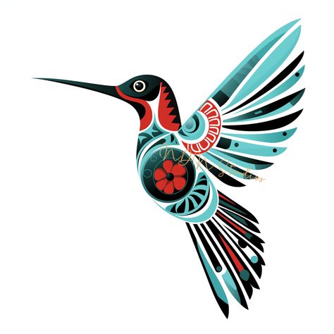 Hummingbird Native Art, Native American Bird Art, Native American Hummingbird Tattoo, Indigenous Hummingbird, Native American Hummingbird, Native American Bird, Hummingbird Clipart, Hummingbird Feather, Cactus Arizona