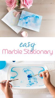 So beautiful! THis easy marbled paper is just a simpe way to upgrade any stationary at home for little to no cost to you. This craft project is easy and fun for kids and an adults of all ages! http://www.ehow.com/how_12343421_make-own-marble-stationery-easy-process.html?utm_source=pinterest.com&utm_medium=referral&utm_content=freestyle&utm_campaign=fanpage Diy Stationery Paper, Stationary Ideas, Diy Stationary, Crafts For Teens To Make, Stationary Paper, Marbled Paper, Paper Diy, Marble Paper, Diy Stationery