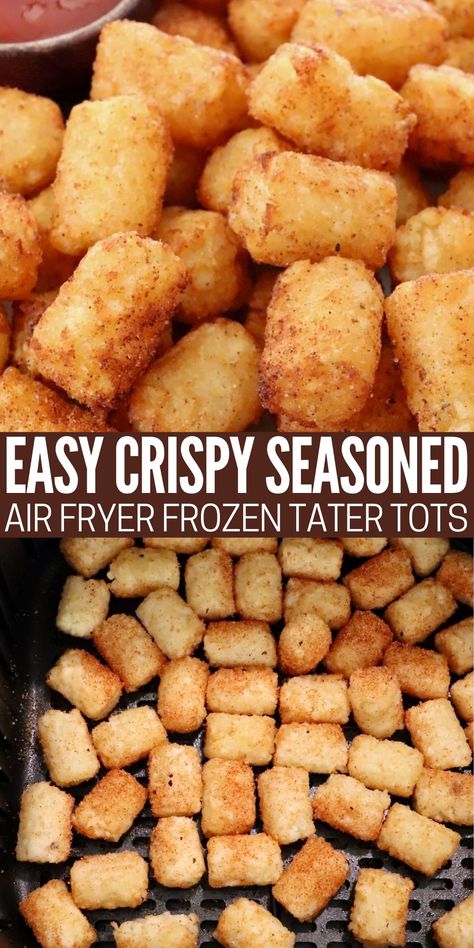 Make the best tots at home with this easy recipe for Air Fryer Tater Tots! Seasoned with my famous fry seasoning, frozen tater tots are transformed into a perfectly crispy, flavorful side dish that's easy to make in just 15 minutes. Frozen Tater Tots, Chicken Wing Seasoning, Fry Seasoning, Recipe For Air Fryer, Bbq Side Dishes Recipes, Steak Side Dishes, Gluten Free Vegetarian Recipes, Smoked Pulled Pork, Potato Bites