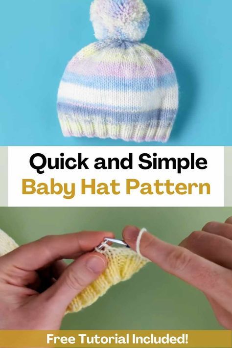 Are you a beginner knitter looking to take on a new project? Look no further than this free baby hat knitting pattern! In this tutorial, the creator of a video will show you how to knit a cute and cozy baby hat in no time at all, using the Teenie Beanie Hat pattern from Free Paintbox Yarns. This pattern is perfect for those just starting out in knitting, as it is easy to follow and requires only basic skills. You'll need to know how to cast on, knit, purl, and decrease stitches, but don't... Free Knit Patterns For Baby Hats, Knitting Pattern Baby Hat, Baby Boy Knitting Patterns Free Beanie Hats, Knitted Newborn Hats Free Patterns, Knitted Baby Beanies Free Pattern Newborn Hats, Baby Hat Knitting Patterns Free Beanie, Newborn Knitted Hats, Free Baby Hat Pattern, Knitted Newborn Hats