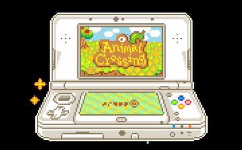 Switch Skins, Old Nintendo, Animal Crossing 3ds, Piskel Art, Ac New Leaf, 8bit Art, Pixel Art Design, Nintendo Game, Animal Crossing Game