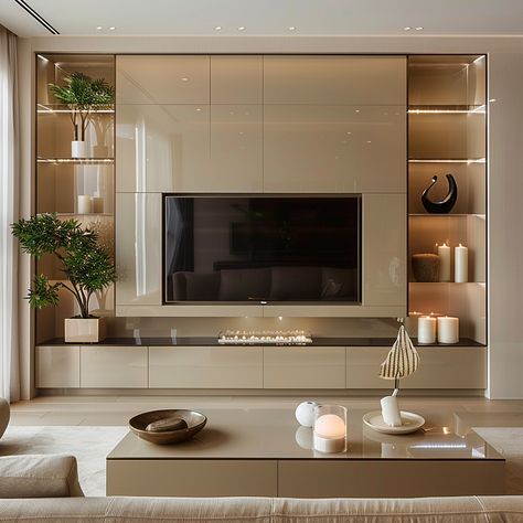 Tv Unit Aesthetic, Tv Wall Unit Designs, Contemporary Home Design, Luxury Villa Design, Wall Unit Designs, Wall Tv Unit Design, Tv Wall Unit, Fancy Houses, Grand Homes