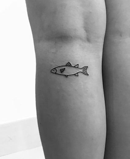 Fish Tattoo Simple Minimalist, Line Work Fish Tattoo, Fish Doodle Tattoo, Aesthetic Fish Tattoo, Minnow Fish Tattoo, Line Art Fish Tattoo, Fine Line Trout Tattoo, Tiny Trout Tattoo, Koi Fish Simple Tattoo