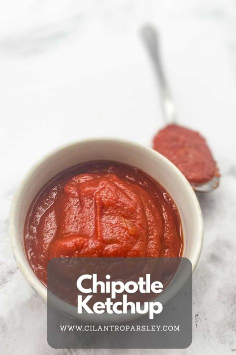 Chipotle Peppers In Adobo Sauce, Cilantro Parsley, Homemade Chipotle, Ketchup Recipe, Chipotle Peppers, Mushroom Burger, Chipotle Chili, Tomato Puree, Adobo Sauce