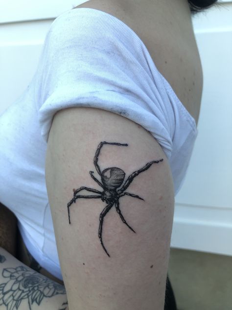 Spider Themed Tattoos, Fine Line Spider Tattoo, Spider Tattoo On Arm, Spider Tats, Tattoo Board, Tattoo Reference, Spider Tattoo, Stick And Poke, Aesthetic Tattoo