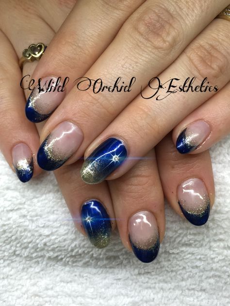 Star if Bethlehem. Christmas nails. Gel nails. Blue nails. Nail art. Gold. Hand painted nail art. Bethlehem Star Nails, Star Of Bethlehem Nail Art, Star Of Bethlehem Nails, Blue Nails Nail Art, Gel Nails Blue, Nail Ideas Blue, Christmas Nails Gel, Bethlehem Christmas, Christmas Gel