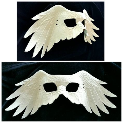 White Leather Raven Wing Mask by GriffinForge on Etsy Wing Mask, Painted Masks, Raven Wings, Owl Costume, White Raven, Bird Masks, Mask Masquerade, Cool Masks, Masks Art