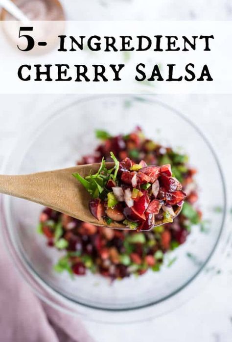 Cherry Salsa Cherry Salsa Recipe Canning, Cherry Salsa Recipe, Salsa Canning Recipes, Cherry Salsa, Mexican Salsa Recipes, Dip Dip, Homemade Foods, Salsa Recipes, Mexican Salsa