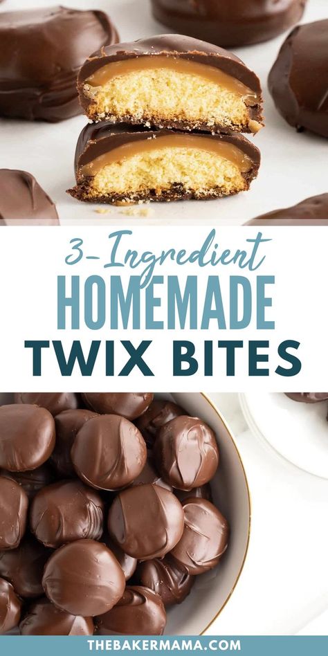 How to make Homemade Twix Bites. You only need 3 ingredients to make these yummy Homemade Twix Bites. Vanilla wafer cookies topped with caramel and a chocolate coating make Homemade Twix Bites a delicious treat. 3 Ingredient Twix Cookies, Chocolate Caramel Wafers, 3 Ingredient Twix Bites, Homemade Twix Bites, Homemade Twix Cookies, Easy Christmas Candy Recipes Simple 3 Ingredients, Homemade Sweet Treats, Twix Bites, Vanilla Wafer Cookies