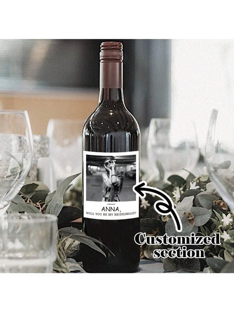 6PCS 10x12CM Custom Wine Label Waterproof Label Custom Photo Wine Label Black And White Bridesmaid Maid Of Honor Proposal Wine Label Wedding Gift Black And White Photo Capitalized Anniversary Gift Engaged Gift Gift For Him/Her Multicolor    Paper     Arts,Crafts & Sewing, size features are:Bust: ,Length: ,Sleeve Length: Wedding Gift Wine Labels, Black Wine Labels, Photo Wine Label, Custom Wine Labels, White Bridesmaid, Waterproof Labels, Paper Art Craft, Wine Label, Custom Labels