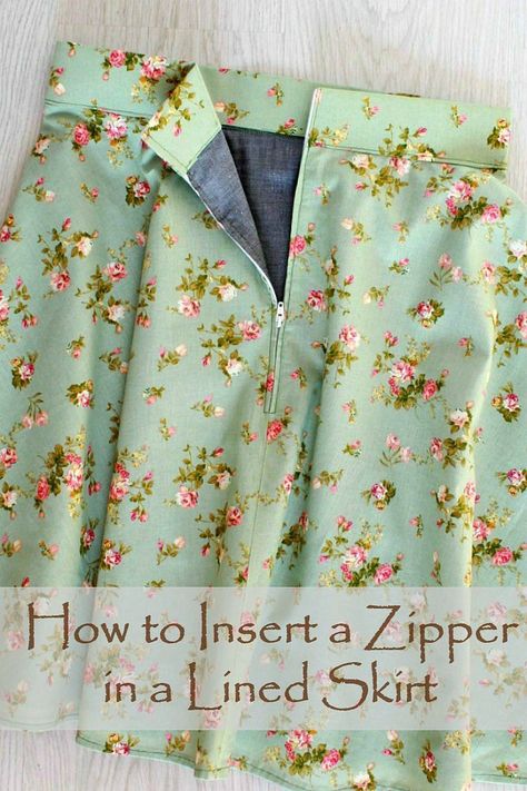 HOW TO SEW A ZIPPER INTO A LINED SKIRT - Lining adds body and volume to a skirt or dress but it can get tricky when it involves adding a zipper. Here’s how to sew a zipper into a lined skirt the easy way. Sew A Zipper, Sew Tips, Sew Zipper, Electric Daisy Carnival, Diy Skirt, Punk Art, Rave Outfit, Leftover Fabric, Sewing Skirts