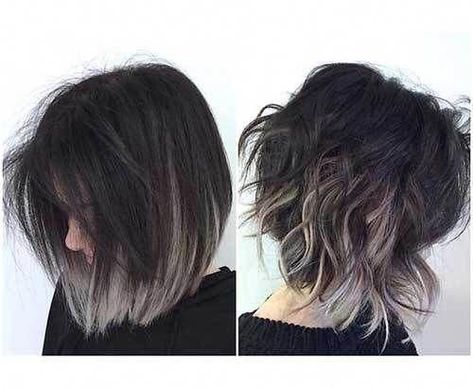 Gray Highlights, Super Hair, Short Hair Color, Penteado Cabelo Curto, Grey Hair, Silver Hair, Hair Dos, Ombre Hair, Balayage Hair