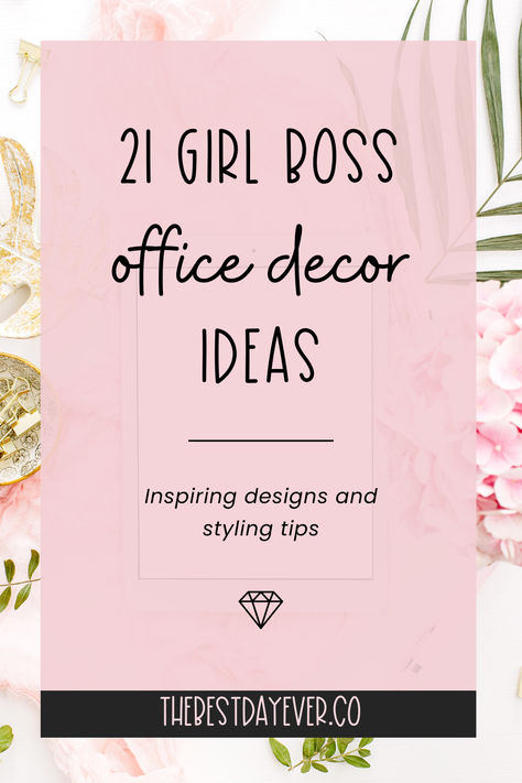 21 Girl Boss Office Decor Ideas: Inspiring Designs & Styling Tips Office Decor Modern Chic, Women Office Wall Decor, Wall Office Design Creative, Home Office Woman Work Spaces, Decorating My Work Office, Cubicle Contact Paper Office Decor, Office Decor In Office Building, Call Office Decor, Office Diy Ideas Workspaces