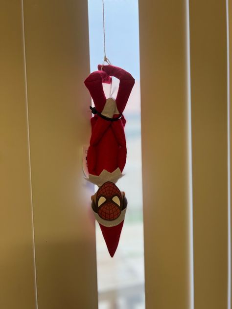 Elf On The Shelf Spiderman Mask, Elf On The Shelf Ideas Spiderman, Elf Spiderman, Elf On The Shelf Spiderman, Double Elf On The Shelf Ideas, Spiderman Christmas, Brown Eye Boys, Spiderman Mask, Spiderman Face