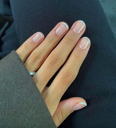 Gel French Manicure, French Manicure Nails, Minimal Nails, Casual Nails, Round Nails, Neutral Nails, Girls Nails, Minimalist Nails, Chic Nails