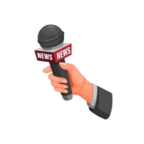 journalist interview. hand holding microphone with news symbol concept in cartoon illustration vector on white background Hand Holding Microphone, Holding Microphone, Red Texture Background, Funny Cartoon Images, News Logo, Logo Tv, Business Portrait Photography, Fruit Cartoon, Best Photo Background