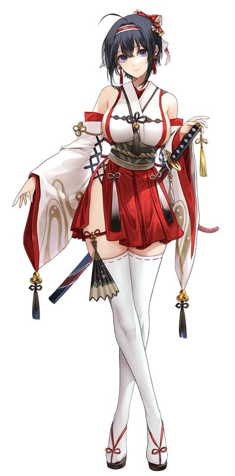 Shrine Maiden Art, Shrine Maiden Character Design, Shrine Maiden Outfit, Samurai Concept, Shrine Maiden, Anime Warrior, Game Character Design, Arte Fantasy, 영감을 주는 캐릭터