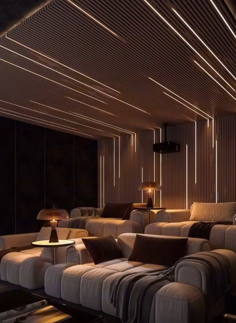 Modern Theater Room, Indoor Theater, Luxury Home Cinema, Luxury Home Cinema Room, Home Theater Room Design, Theater Room Design, Theater Design, Home Cinema Room, Home Theater Tv