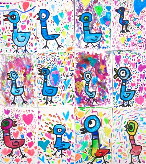 Cassie Stephens: In the Art Room: My Favorite Oil Pastel Projects, Hacks and Techniques Mo Willems Pigeon, Square 1 Art, Grade 1 Art, Room Kindergarten, Valentine Art Projects, First Grade Art, Kindergarten Art Lessons, Cassie Stephens, Kindergarten Art Projects