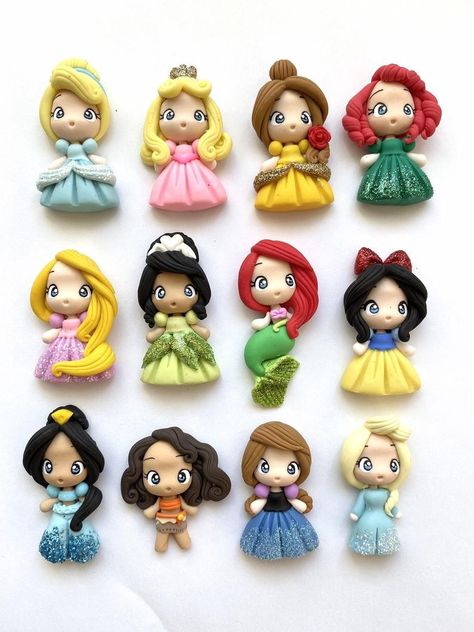 Polymer Clay Princess, Polymer Clay Disney, Crea Fimo, Tanah Liat, Polymer Clay Christmas, Polymer Clay Jewelry Diy, Cute Polymer Clay, Polymer Clay Dolls, Cute Clay