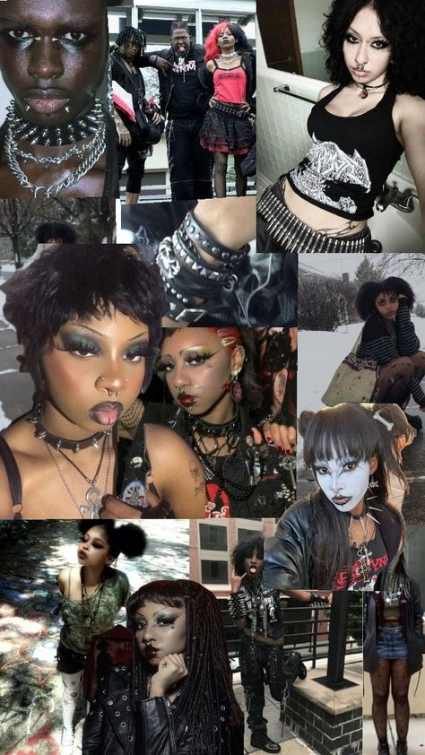 black alt Poc Alt, Poc Goth, Afro Punk Outfits, Black Alt, Afro Goth, Fashion Mood Board, Afro Punk, Punk Outfits