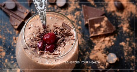 Combine superfood chia seeds with the immune-boosting power of cherries and dark chocolate, and you’ve got a protein shake recipe that treats your body right. Shakeology Chocolate Recipes, Chocolate Shakeology Recipes, Blender Recipes Smoothies, Gut Protocol, Nutrisystem Recipes, Shakeology Recipes, Fixate Recipes, Chocolate Shakeology, 2b Mindset