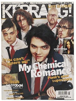 Kerrang! 30th birthday: My Chemical Romance (February 2005) Band Poster Wall, My Chemical Romance Poster, Picture Wall Decor, Aesthetic Artwork, Rock Band Posters, Band Poster, I Love Mcr, Gerard Way, Emo Bands