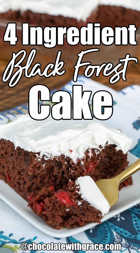 Cake Mix Black Forest Cake, Quick Black Forest Cake, Diy Black Forest Cake, Black Forest Cake Mix Recipe, Pampered Chef Black Forest Cake, No Bake Black Forest Cake, Black Cherry Cake Recipe, Black Forest Cake From Box Cake, Easy Black Forest Cupcakes