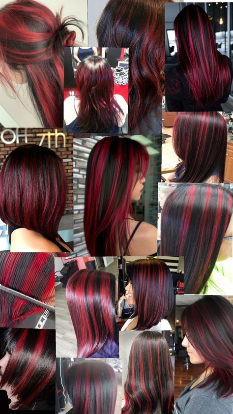 Red And Black Hair Braids, Red Hair Dye Ideas, Black Hair Braids, Red Hair Dye, Red Hair Looks, Hair Dye Ideas, Hair Color Underneath, Red Hair Inspo, Hair Inspiration Long