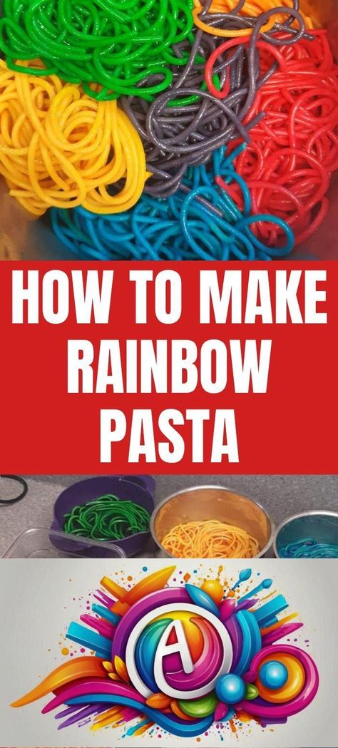 DIY Rainbow Pasta Dye Pasta, Colored Noodles, Cute Dinosaur Coloring Pages, Colored Spaghetti, Pasta Crafts, Rainbow Pasta, Colored Pasta, Noodle Dinner, Green Pasta