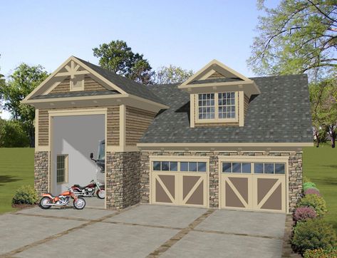 Building Plans Front of Home - 108D-7509 | House Plans and More from houseplansandmore.com Rv Garage Apartment, Garage With Office, Camper Garage, 2 Story Craftsman, Craftsman Garage, Garage Apartment Plan, Apartment Plan, Rv Garage, Garage Plan