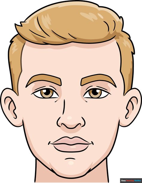 Simple Face Drawing, Male Face Drawing, Face Outline, Realistic Cartoons, Face Template, Drawing Tutorial Face, Easy Drawing Tutorial, Drawing Face, Boy Drawing