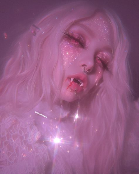 Have a FANGTASTIC Tuesday 😽🧛🏽‍♀️🩷✨ On Wednesday I’m bringing back vi0lent variety packs. Go get em today! FANGS OUT 🦷🔪 Xo, Heather . . . . ✨All images created with Midjourney Niji 💓 . . . #VampireArt #VampireAesthetic #VampireLovers #pinkaesthetic #glitteraesthetic Kawaii Vampire Aesthetic, Draculaura Redesign, Pastel Vampire, Pink Vampire, Go Get Em, Pink Witch, Vampire Aesthetic, Pink Goth, Illustrated Art