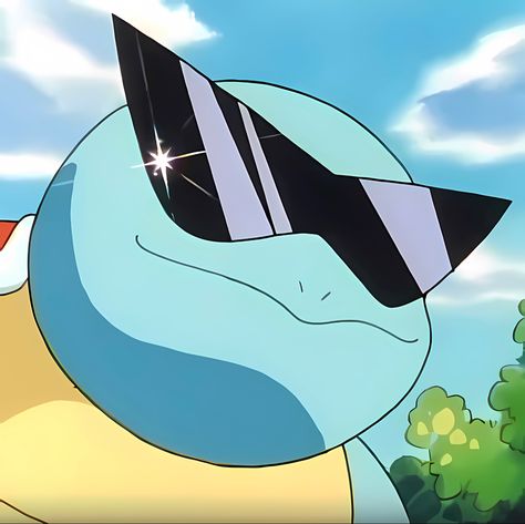 Pokemon Wearing Sunglasses, High Quality Pfp Cartoon, Pokemon Manga Panels, Squirtle Sunglasses, Pokemon Profile Picture, Squirtle Wallpaper, Snorlax Pfp, High Quality Pfp, Pokemon Avatar