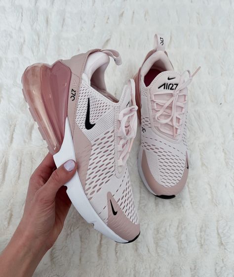 Pink Nike Air Max 270, Pink Nike Air Max, Cute Running Shoes, Womens Nike Air Max 270, Pink Nike Air, Nike Air Max Pink, Air 270, Nike 270, Pretty Sneakers