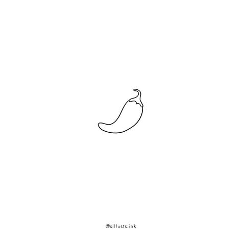 Happy Minimalist Tattoo, Chili Pepper Tattoo Tiny Outline, Chilis Tattoo, Tiny Pepper Tattoo, Fine Line Symbol Tattoo, Funny Small Tattoos For Women, Fineline Minimalist Tattoo, Small Tattoos Funny, Top Of Wrist Tattoos For Women