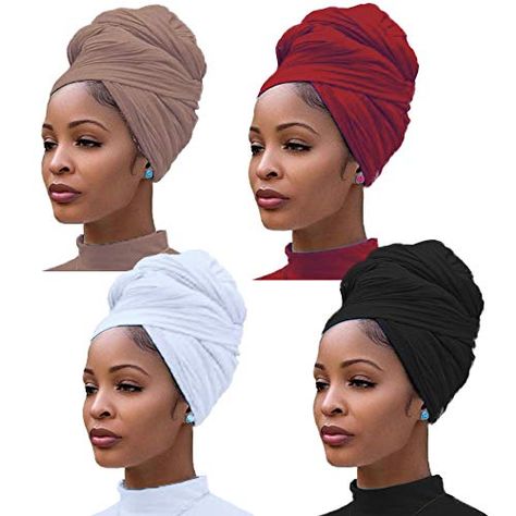 Jersey Hijab Scarfs, Black Hair Band, Jersey Turban, African Hair Wrap, Head Wraps For Women, Tie For Women, African Head Wraps, Head Wrap Scarf, Long Curls