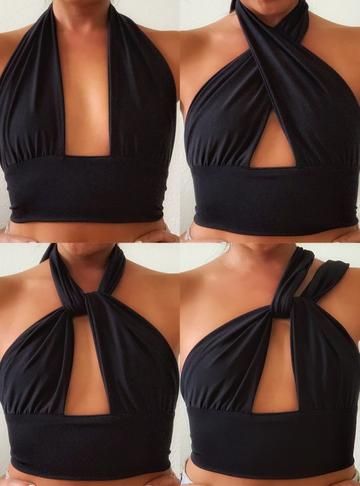 Sewing Inspiration Clothes, Croptop Diy, Diy Tops For Women, Wrap Clothes, Pakaian Crop Top, Diy Clothes Tops, Convertible Clothing, Fashion Usa, Gaun Fashion