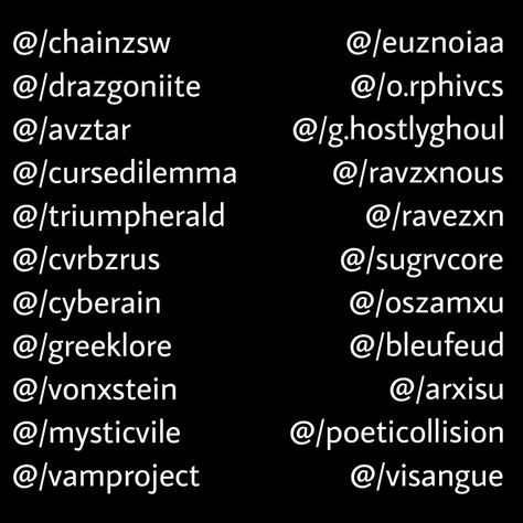 User Names For Discord, Names For Rpw Account, Cool Discord Usernames, Display Name Ideas Y2k, Cyberpunk Username Ideas, Discord User Ideas Y2k, Discord Username Ideas Emo, Y2k Usernames For Instagram, Goth Username Ideas Instagram