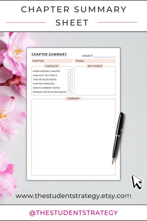 Chapter Notes Template, Chapter Summary Template Free, Chapter Summary Notes, Note Themes, Chapter Summary Template, Summary Ideas, Bullet Journal Work, Note Taking Tips, Chapter Summary