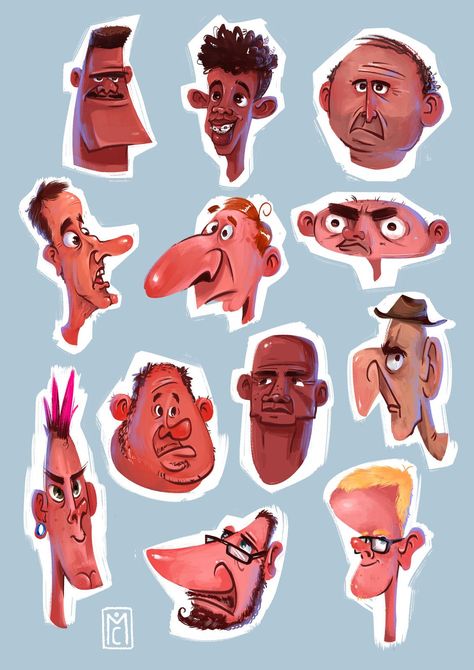 Cartoon Heads, Concept Art Landscape, People Cartoon, رسم كاريكاتير, Character Design Cartoon, Caricature Sketch, Drawing Cartoon Faces, Draw People, Character Design Sketches