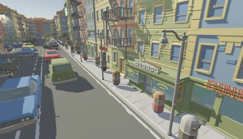 Low Poly Game Environment, Low Poly Game Art, Low Poly City, 3d City, Low Poly Games, 3d Environment, Nz Art, Games Design, Game Environment