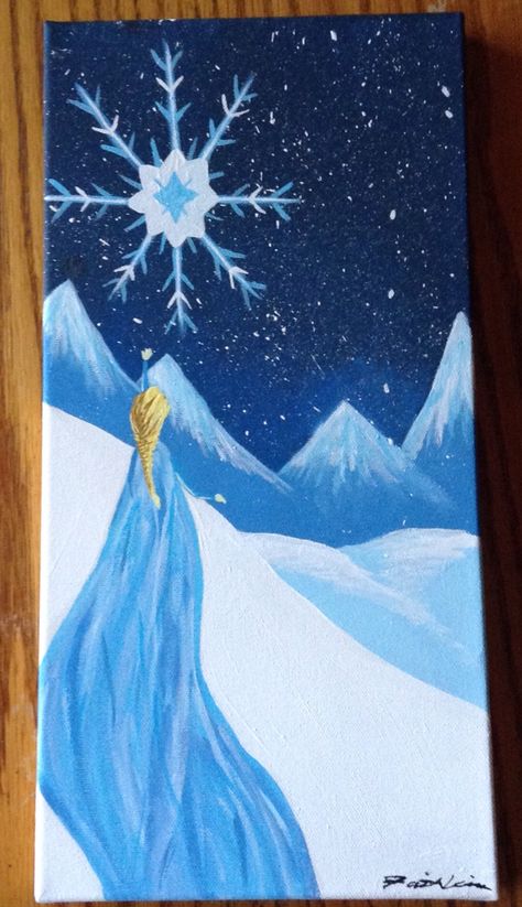 Frozen Painting Ideas, Princess Painting Canvas, Disney Art Painting Easy, Elsa Painting, Disney Princess Paintings, Expressive Drawing, Frozen Painting, Princess Painting, Disney Paintings