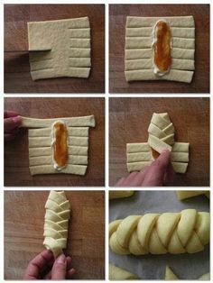 Pastry Design, Making Bread, Bread Shaping, Danish Pastry, Christmas Food Gifts, Easy Food Art, Puff Pastry Recipes, Diy Baking, Christmas Party Food