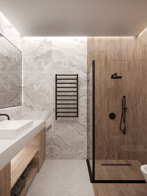 Top Bathroom Design, Bilik Air, Simple Interior Design, Minimal Interior Design, Best Bathroom Designs, Smart Bathroom, Bathroom Design Inspiration, Bathroom Shower Tile, Wooden Bathroom