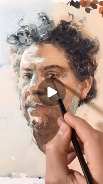 Portrait Watercolor Painting Tutorial, Watercolour Portrait Faces Simple, Portraits In Watercolor, Watercolour Portraits Tutorial, Human Painting Faces, Watercolor Paintings Portrait, Figure Painting Tutorial, Human Figure Artists, Famous Watercolor Artists